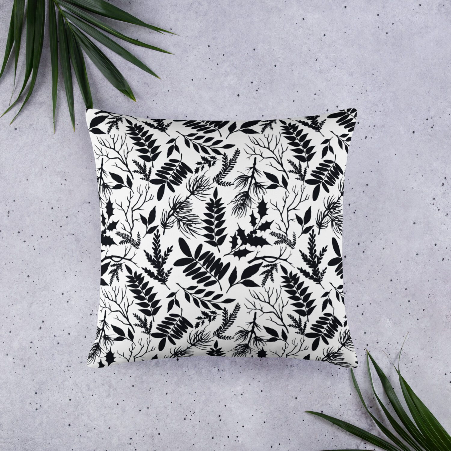 Basic Pillow ‘Witchy Winter BW Plants II’