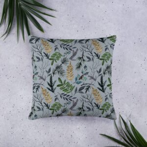 Basic Pillow ‘Witchy Winter BW Plants III’