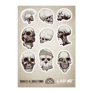 Kiss-cut Sticker Sheet ‘Skulls & Sceletons Vol 5’