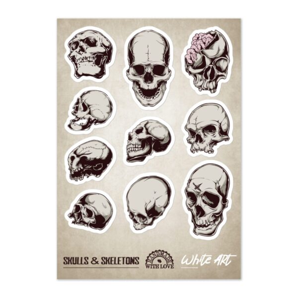Kiss-cut Sticker Sheet ‘Skulls & Sceletons Vol 14’