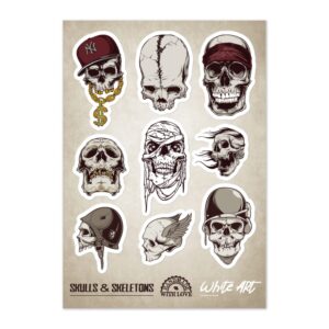Kiss-cut Sticker Sheet ‘Skulls & Sceletons Vol 16’