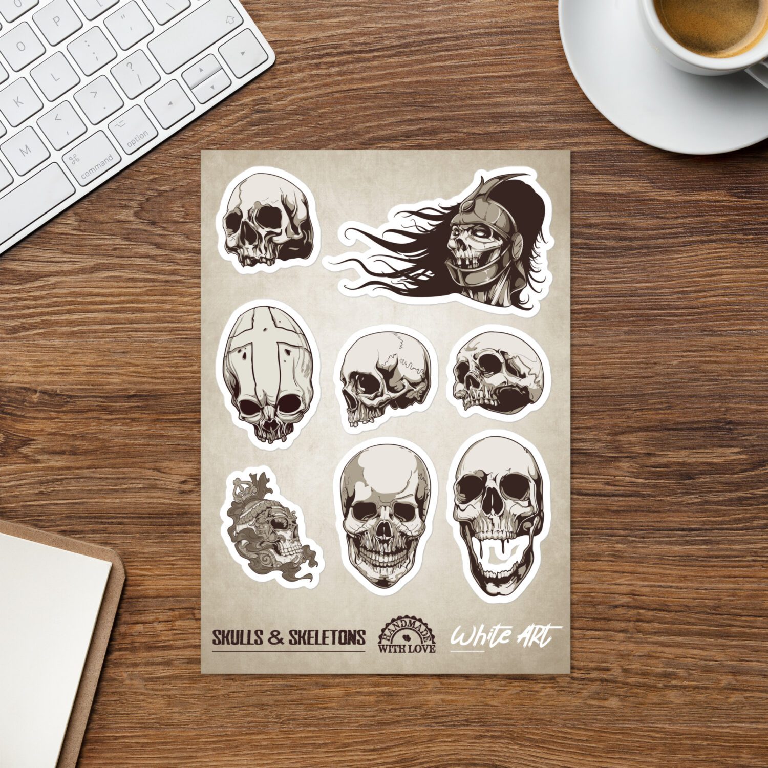 Skulls and Skeletons Sticker Sheet