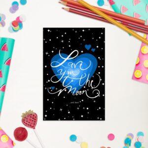 Love You to the Moon and back postcard