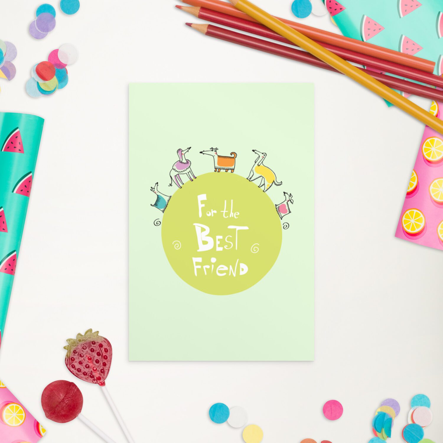 Postcard 'Busy Sausage: For the Best Friend'
