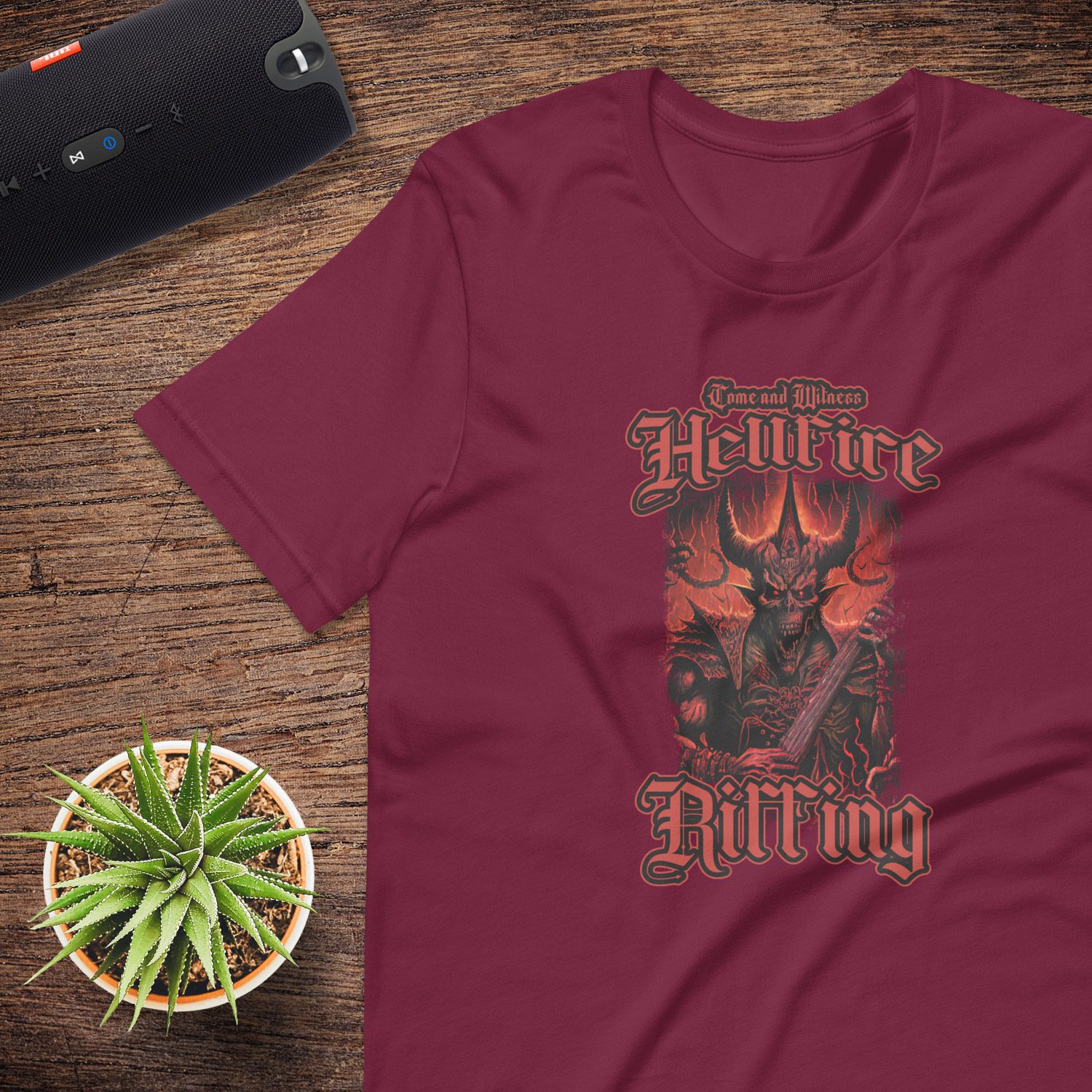 Unisex t-shirt 'Come and Witness Hellfire Riffing'