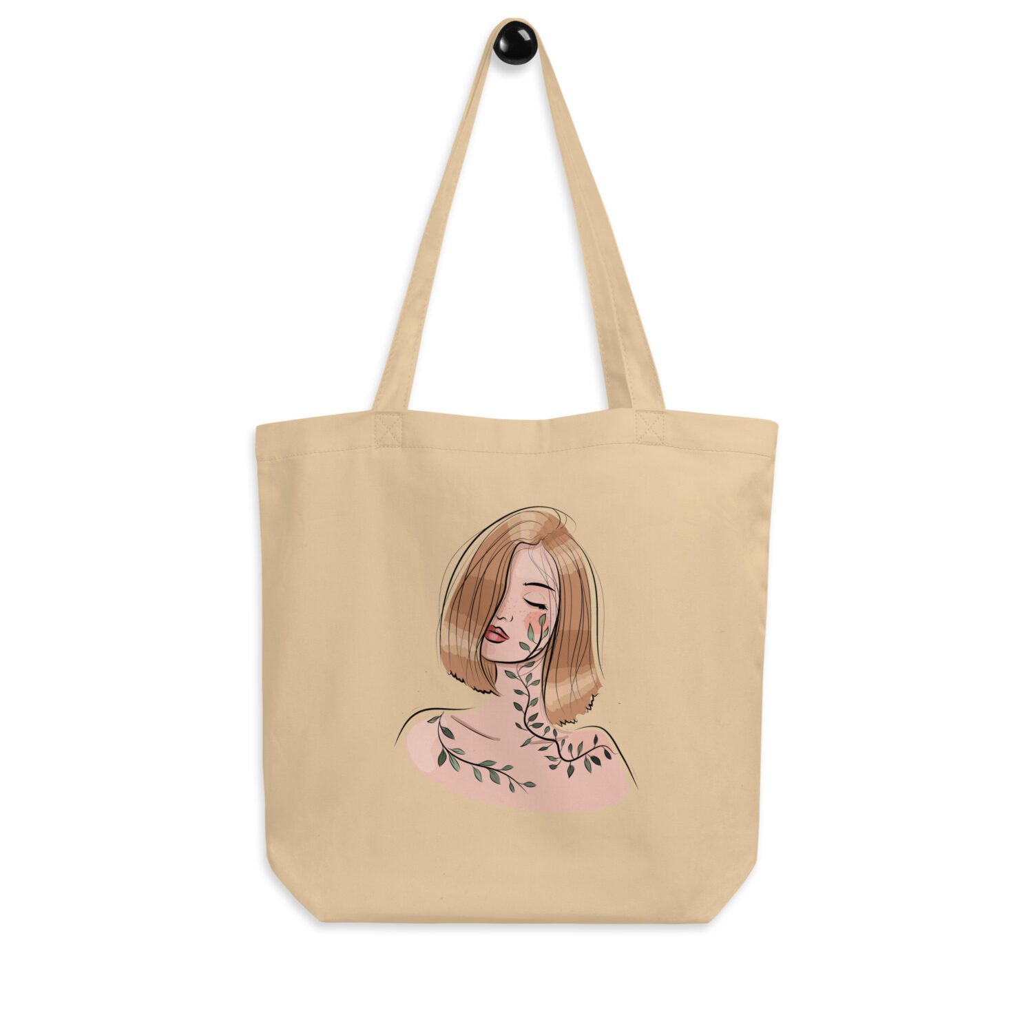 Eco Tote Bag "Woman with Leaves Portrait"