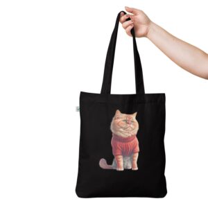 Organic fashion tote bag CUTE CAT