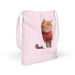 Organic fashion tote bag CUTE CAT