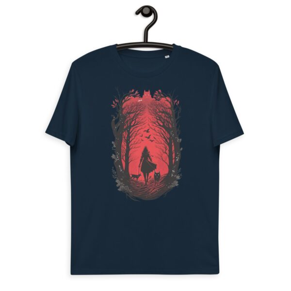 Unisex organic cotton t-shirt "Little Girl into the Red Woods"