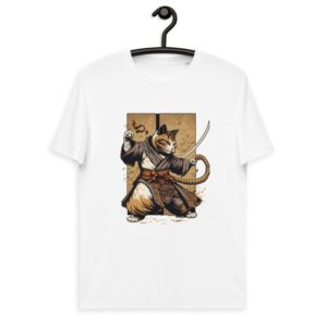Unisex organic cotton t-shirt 'Cat Ninja'