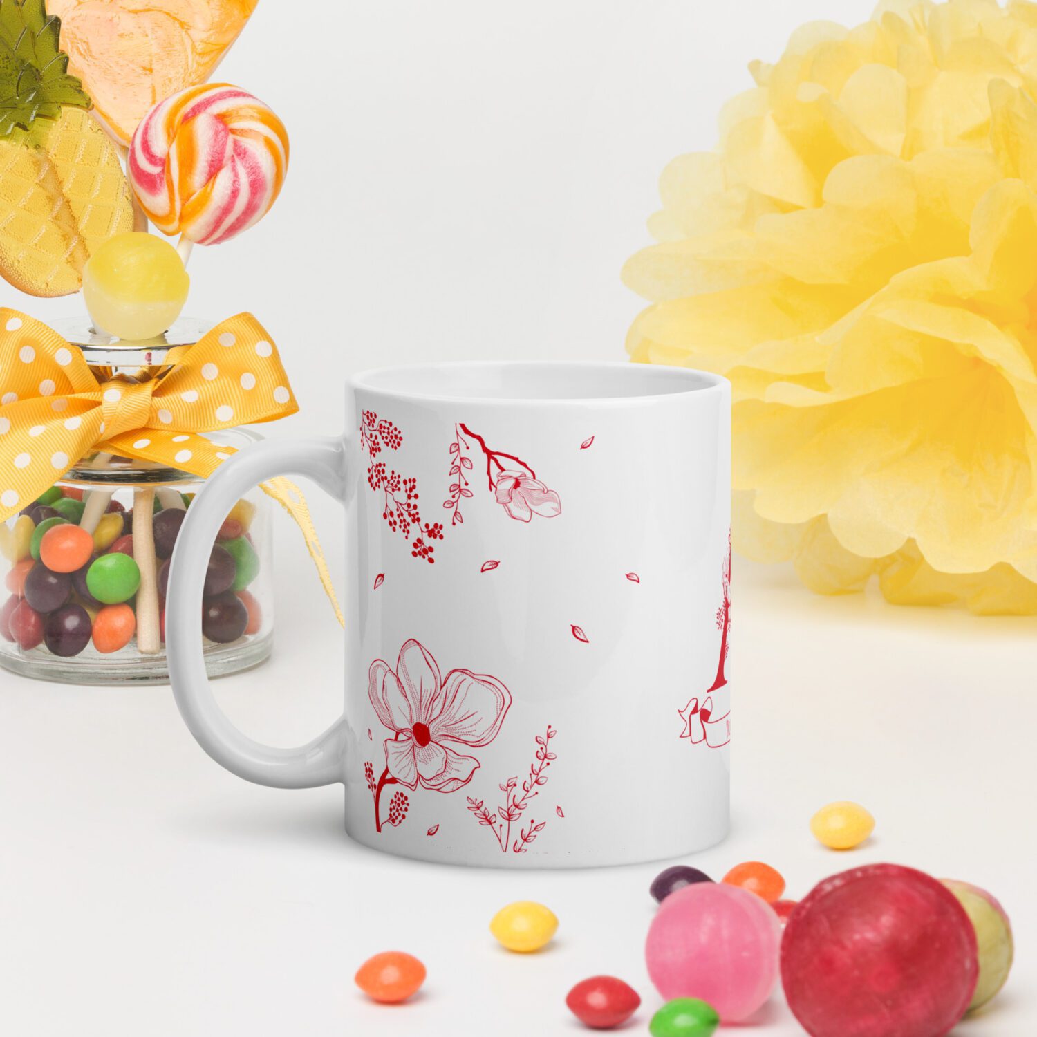Custom Mug with Your Name "A letter", red