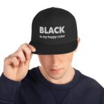 Snapback Hat "Black is my happy color"