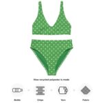 Recycled high-waisted bikini "Polka Dots Green"