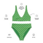 Recycled high-waisted bikini "Polka Dots Green"