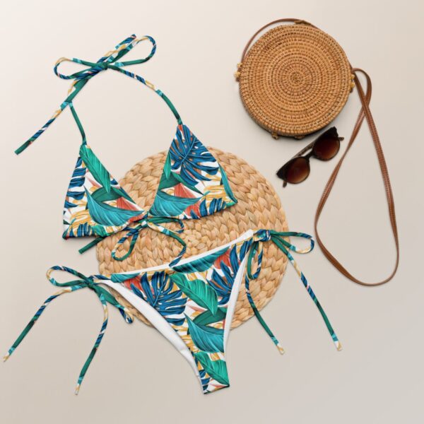 Recycled string bikini "Tropical Leaves"