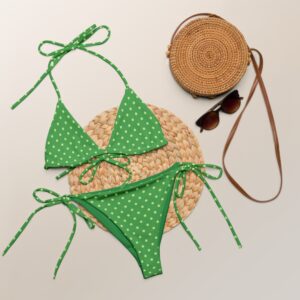 Recycled string bikini "Polka Dots Green"