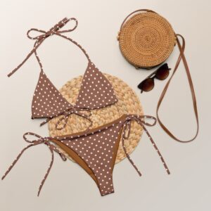 Recycled string bikini "Polka Dots Brown"