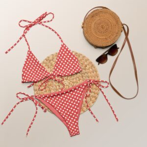 Recycled string bikini "Polka Dots Red"