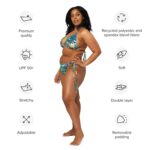 Recycled string bikini "Tropical Leaves" infographic