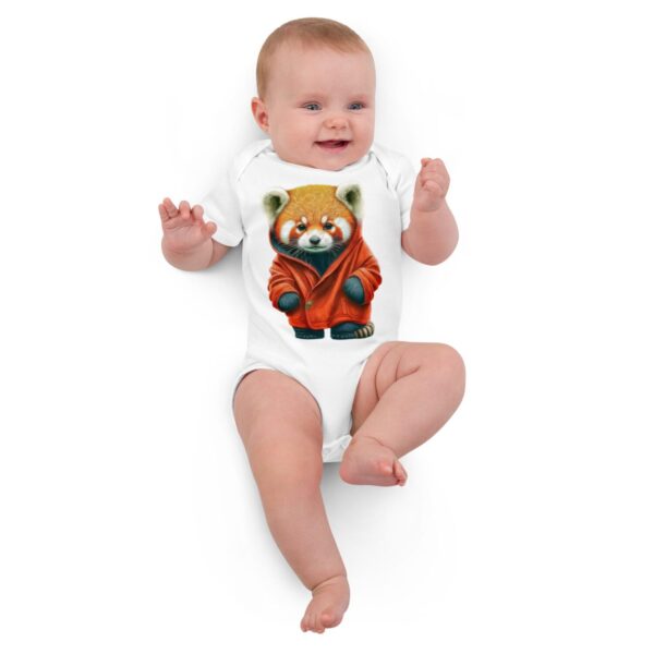Organic cotton baby bodysuit "Red Panda"