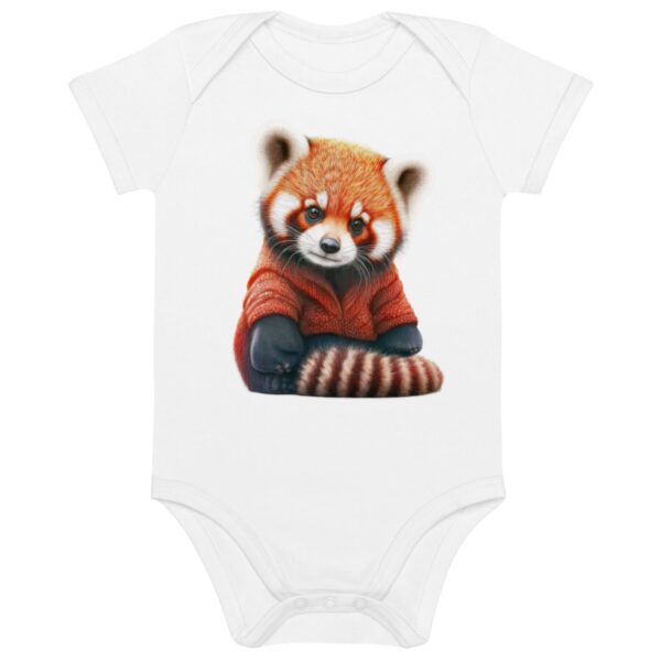 Organic cotton baby bodysuit "Cute Red Panda"