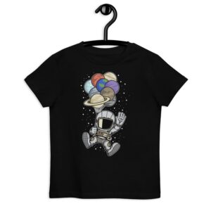 Organic cotton kids t-shirt "Astronaut: Baloon Planets"
