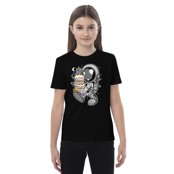 Organic cotton kids t-shirt "Astronaut: Birthday Cake"