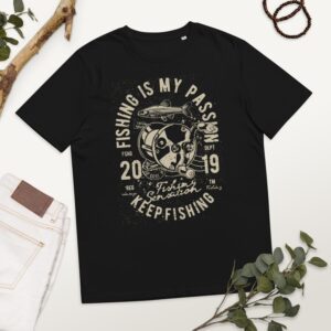 Unisex organic cotton t-shirt "Fishing is my Passion / Vintage Serie"