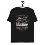 Unisex organic cotton t-shirt Boat Journey / Vintage