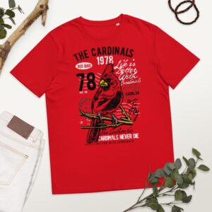 Unisex organic cotton t-shirt Cardinal Bird / Vintage