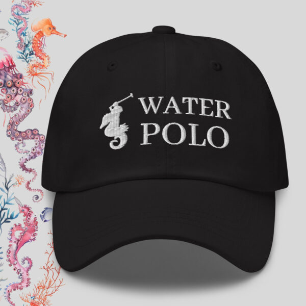 Water Polo – black Dad Hat with parody embroidery