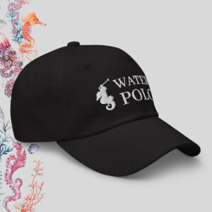 Water Polo – black Dad Hat with parody embroidery