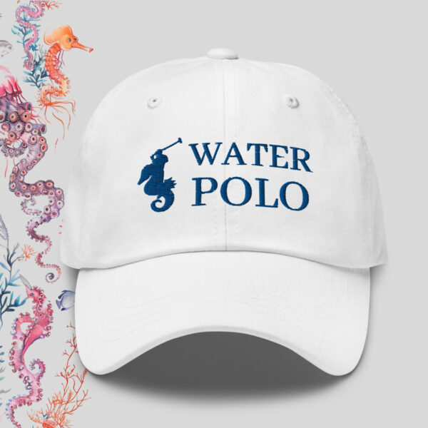 Water Polo – white cap with parody embroidery