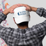 Water Polo – white cap with parody embroidery