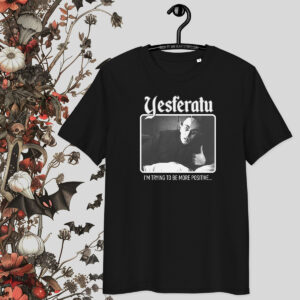 Yesferatu: Positive Vampire – black T-shirt with parody print