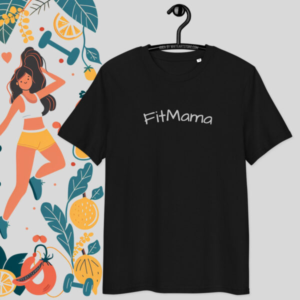 FitMama – black T-shirt with cool embroidery