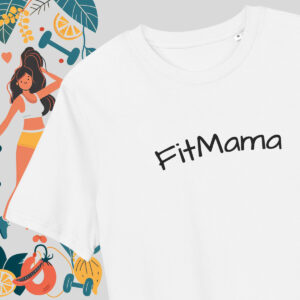 FitMama – white T-shirt with cool embroidery