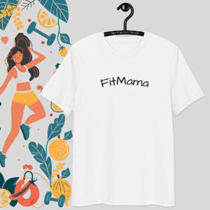 FitMama – white T-shirt with cool embroidery