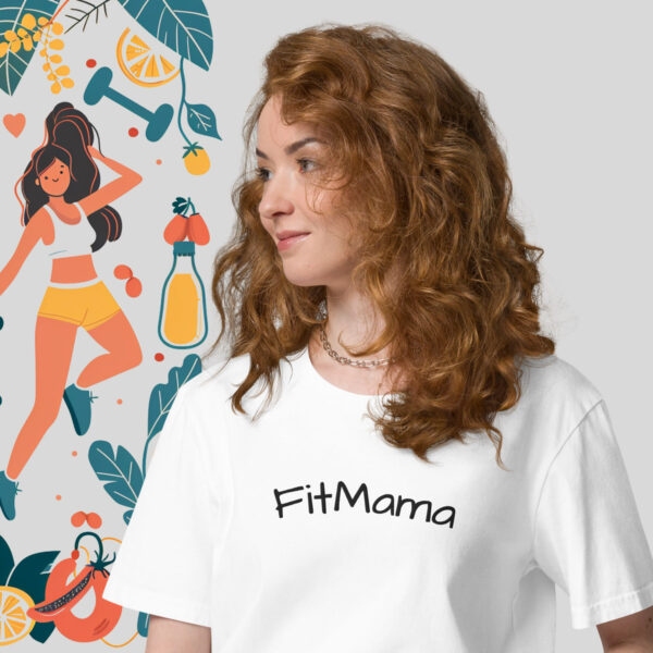 FitMama – white T-shirt with cool embroidery